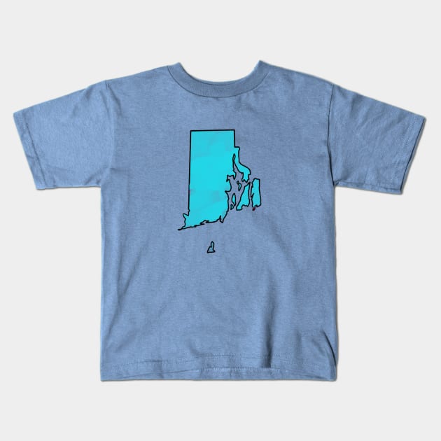 Rhode Island - Blue Outline Kids T-Shirt by loudestkitten